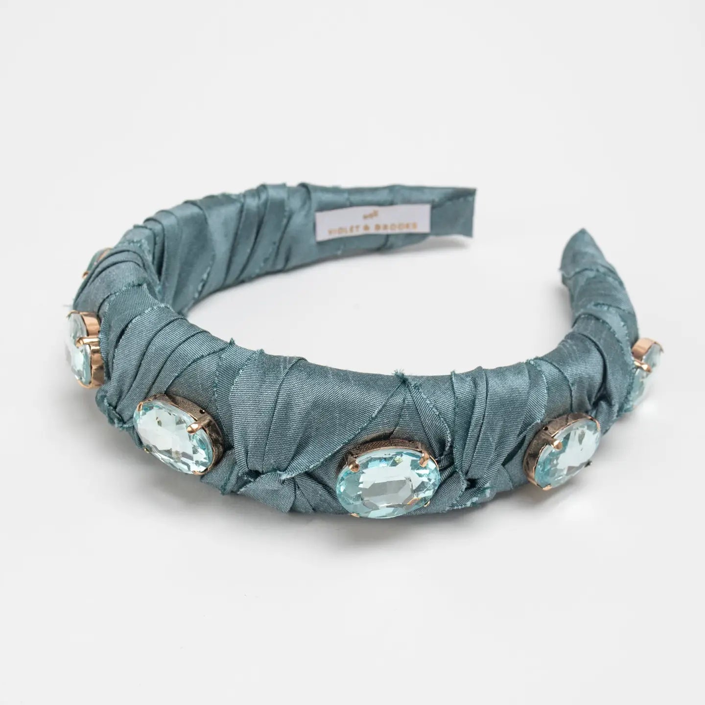 Dusty Blue Crystal Knot Headband 