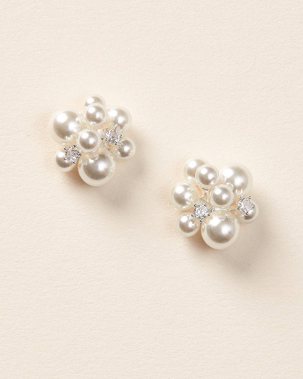 Pearl Cluster Stud Earrings