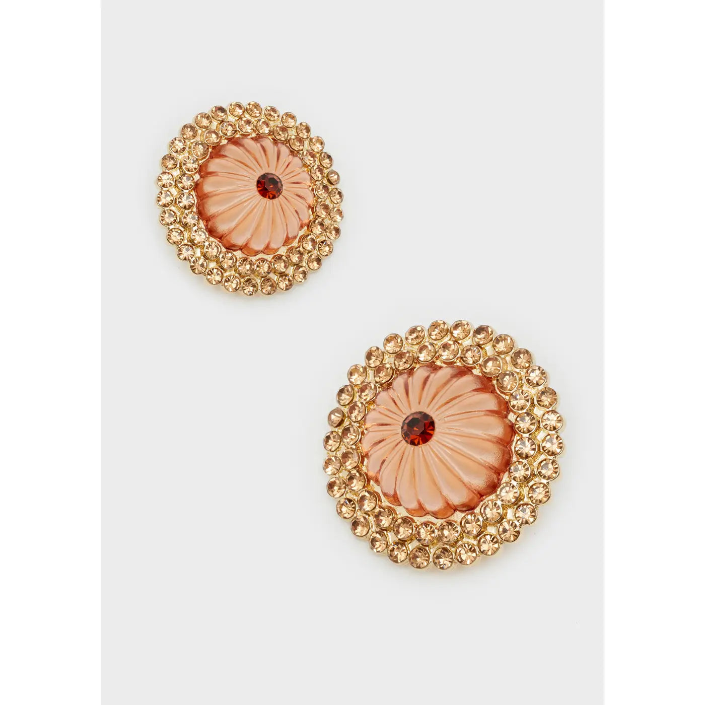 Capri earrings peach and golden shimmering lightweight earrings