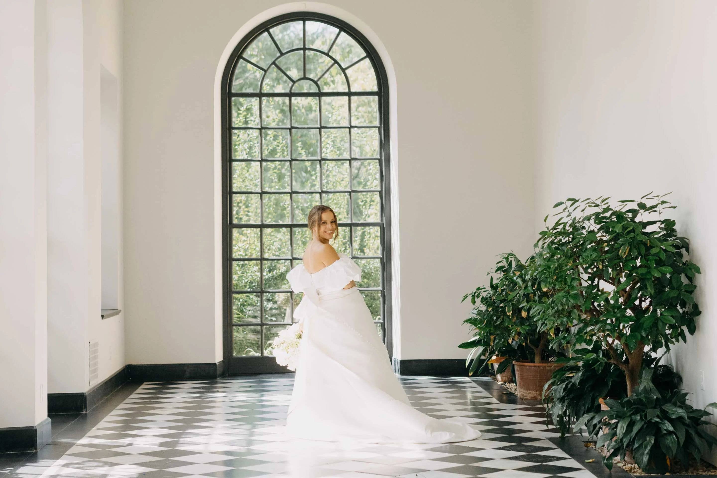 modern ivory satin detachable puff sleeves