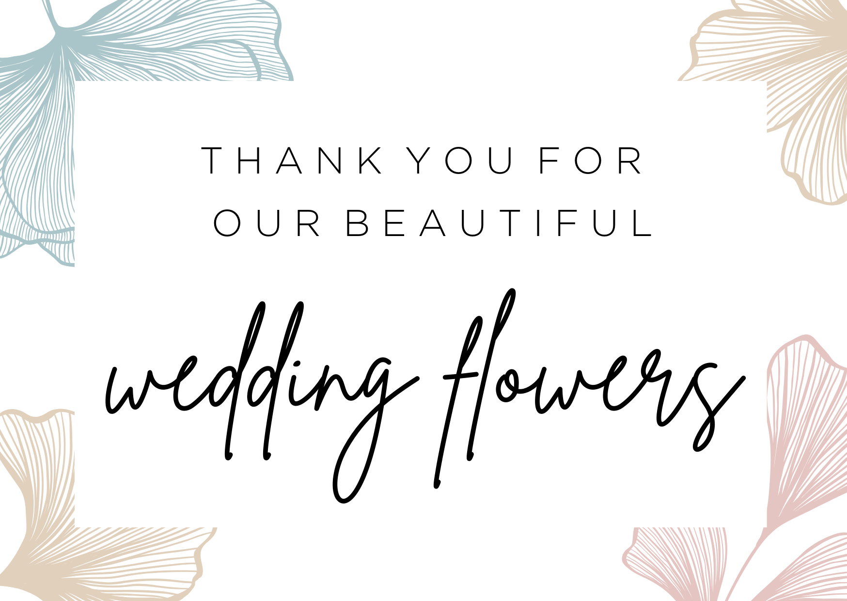 Thank you Wedding florist card image 0