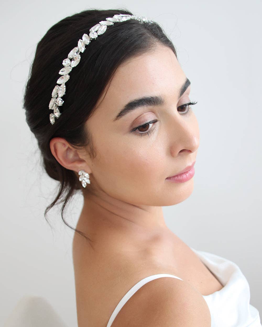 simple crystal bridal headpiece