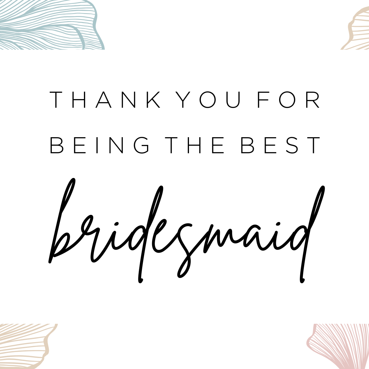 Thank you Bridesmaid card image 0
