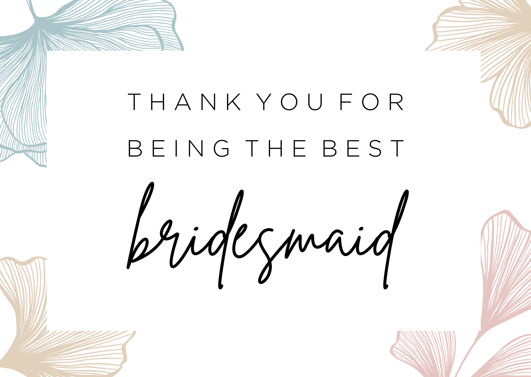 Thank you Bridesmaid card image 0