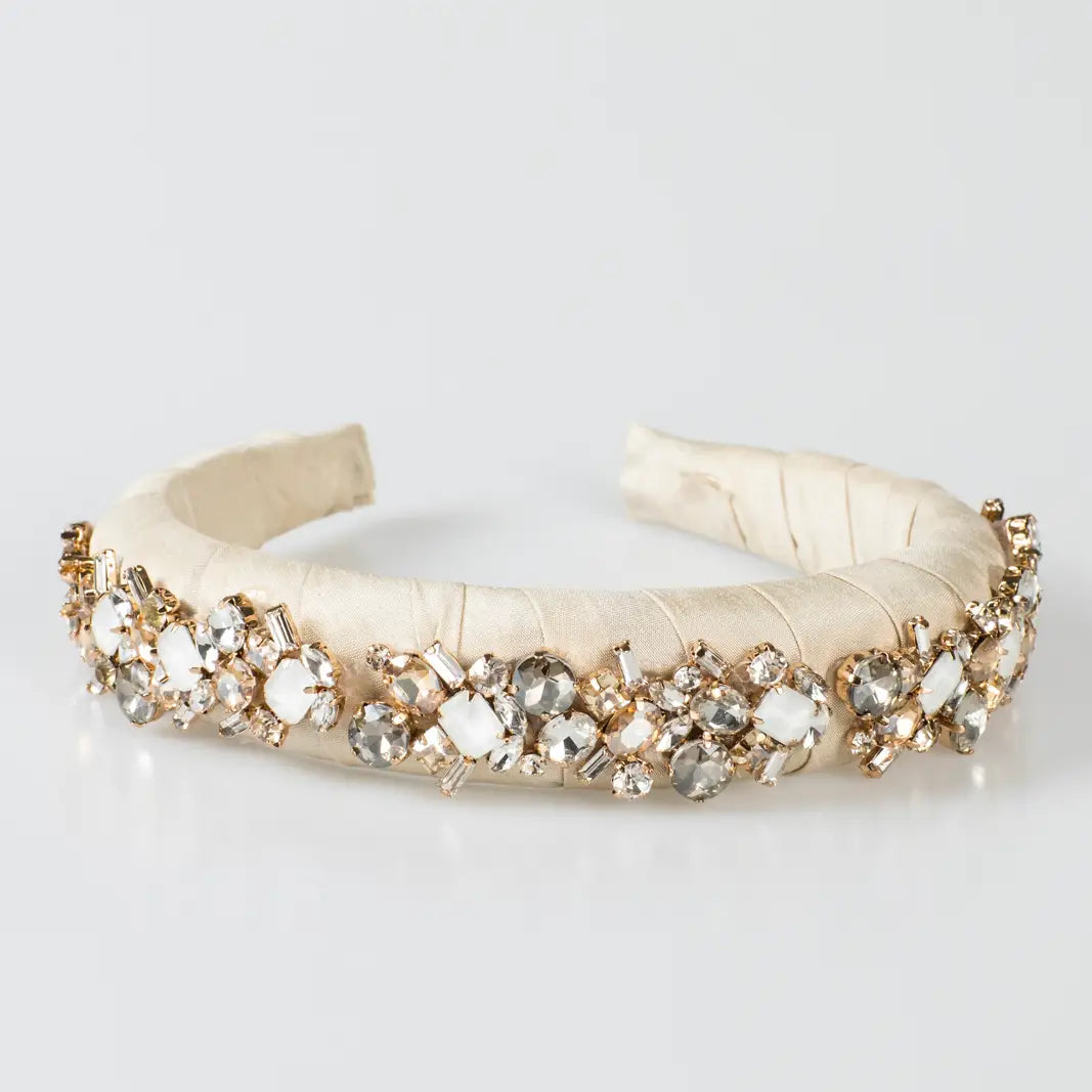 Crystal Cluster Headband  - Beige image 0