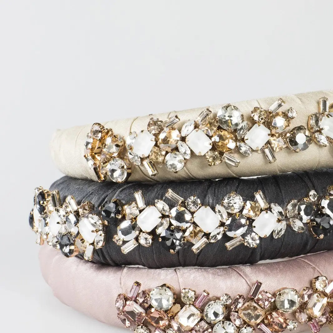 Crystal Cluster Headband  - Beige image 1