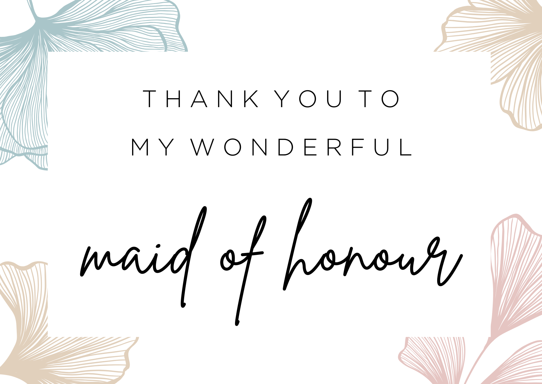 Thank you to my Maid of Honour card image 0
