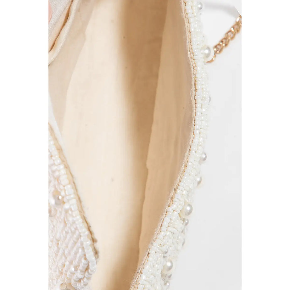 Ivory Beaded Clutch image 3