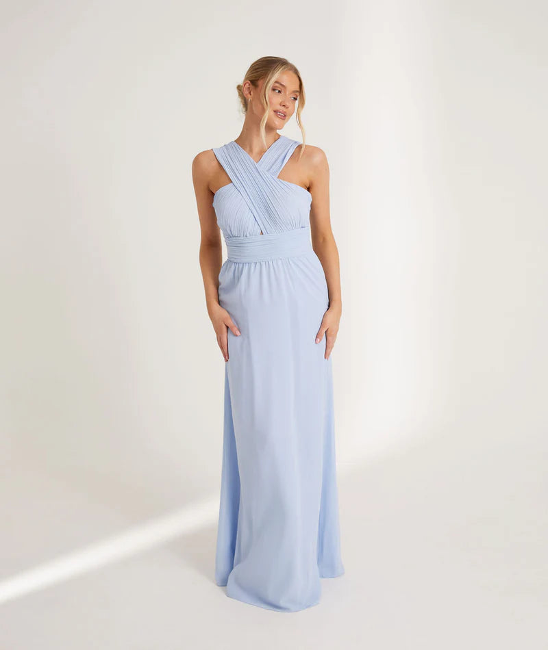 Six Stories Cornflower Blue Chiffon Bridesmaid Dress