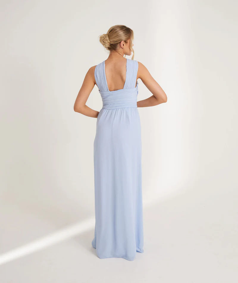 Six Stories Cornflower Blue Chiffon Bridesmaid Dress