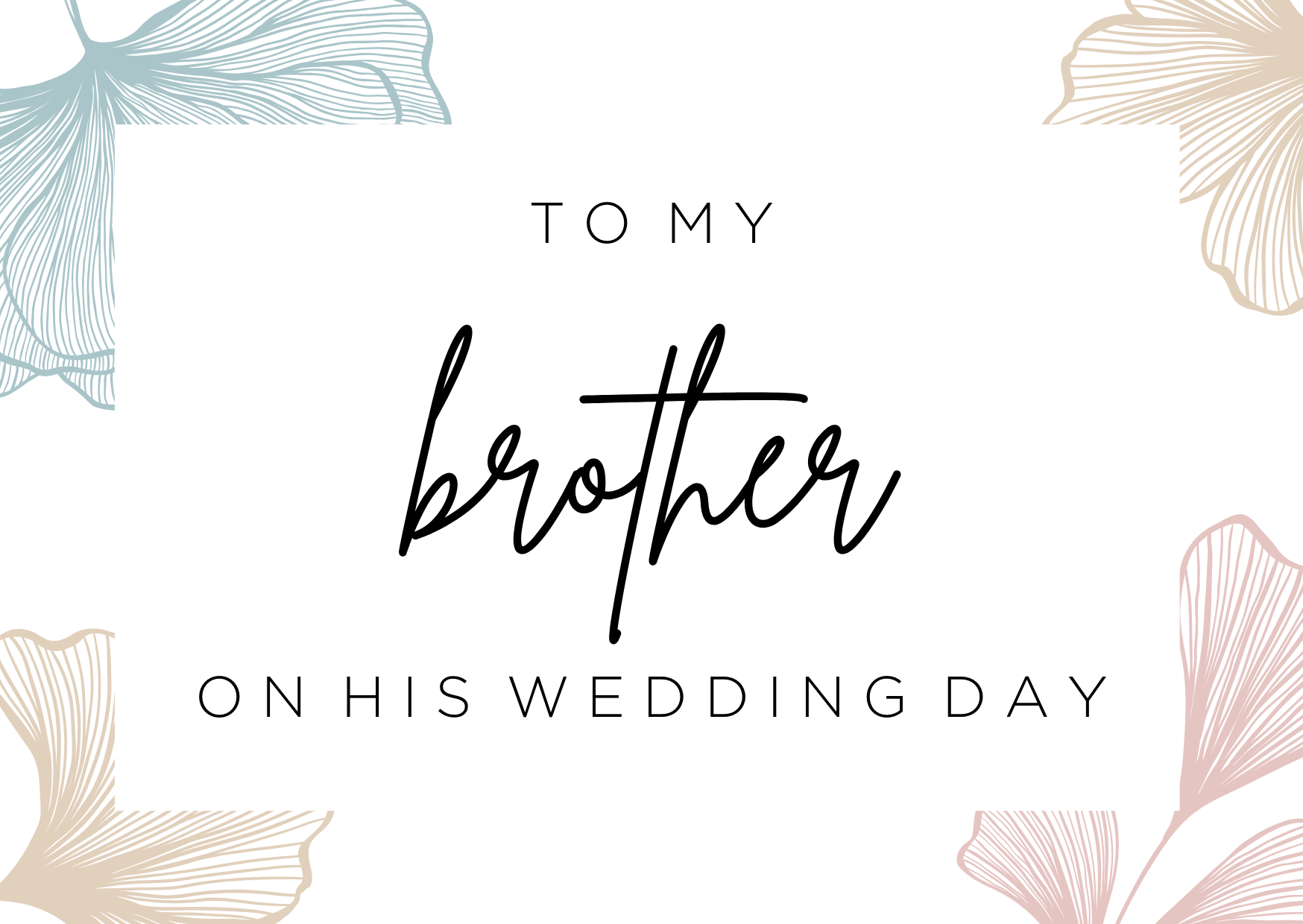 To my Brother on his wedding day card image 0