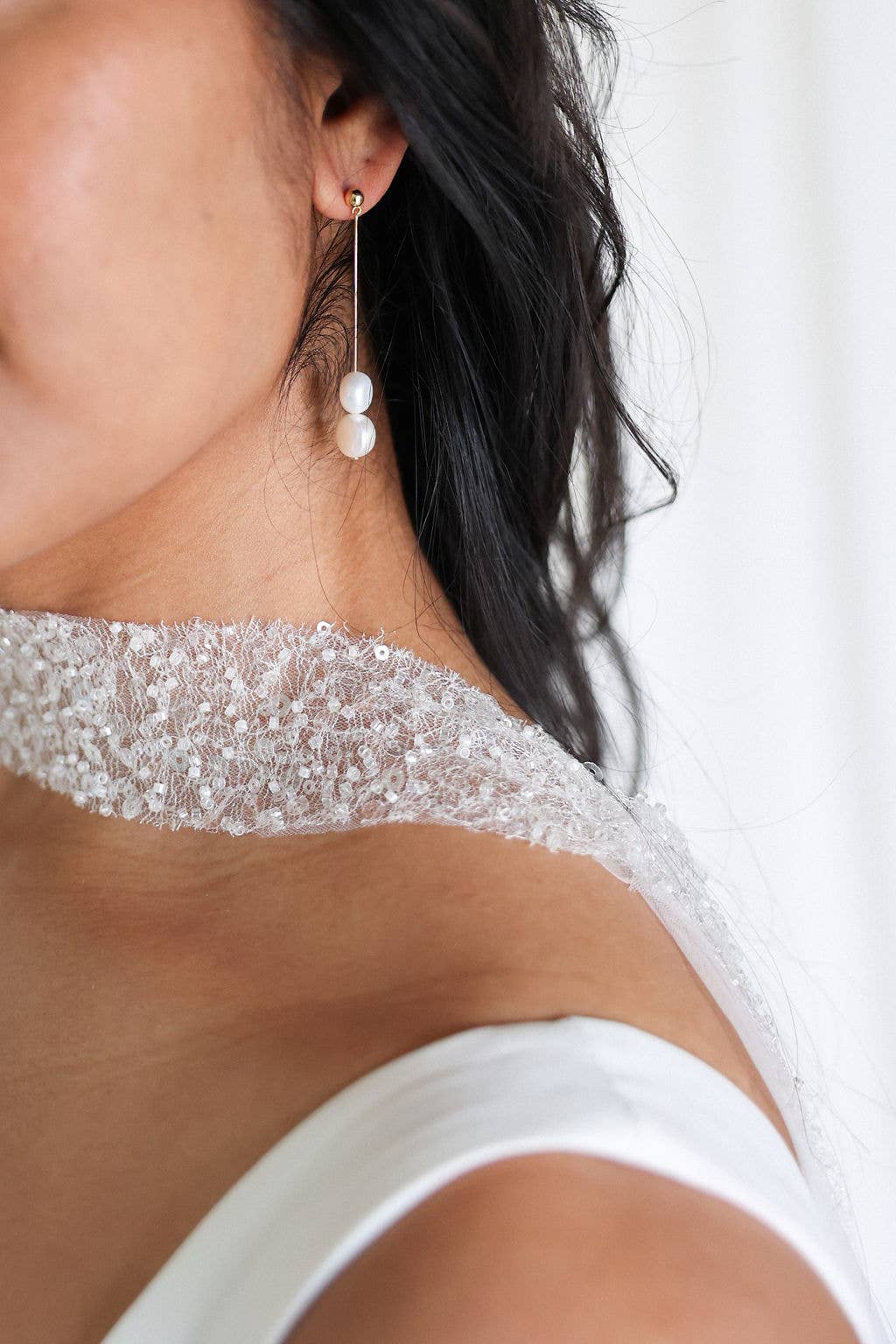 Sheer Ivory sequin bridal cape