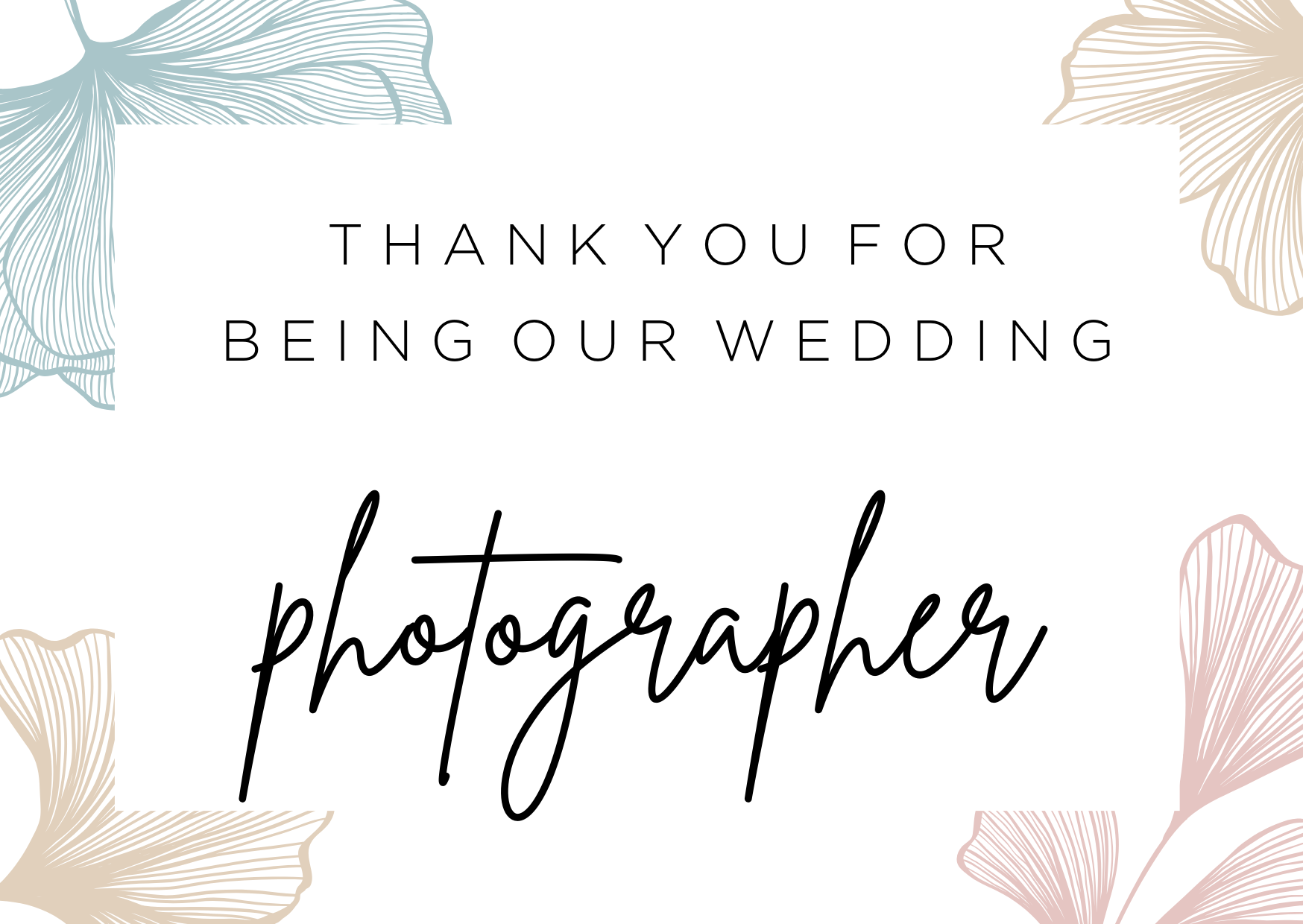 Thank you wedding Photographer card image 0