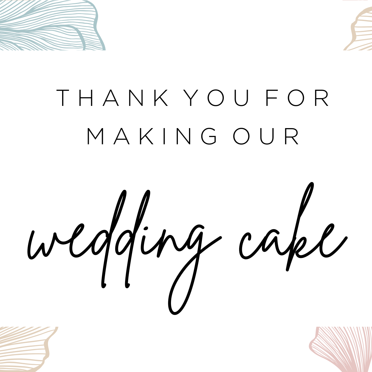 Thank you for our Wedding cake card image 0
