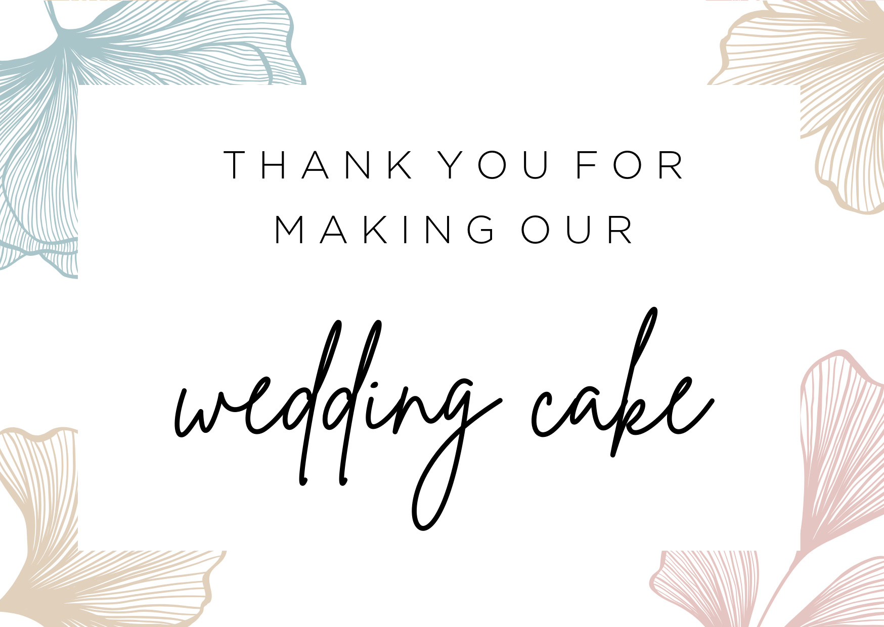 Thank you for our Wedding cake card image 0