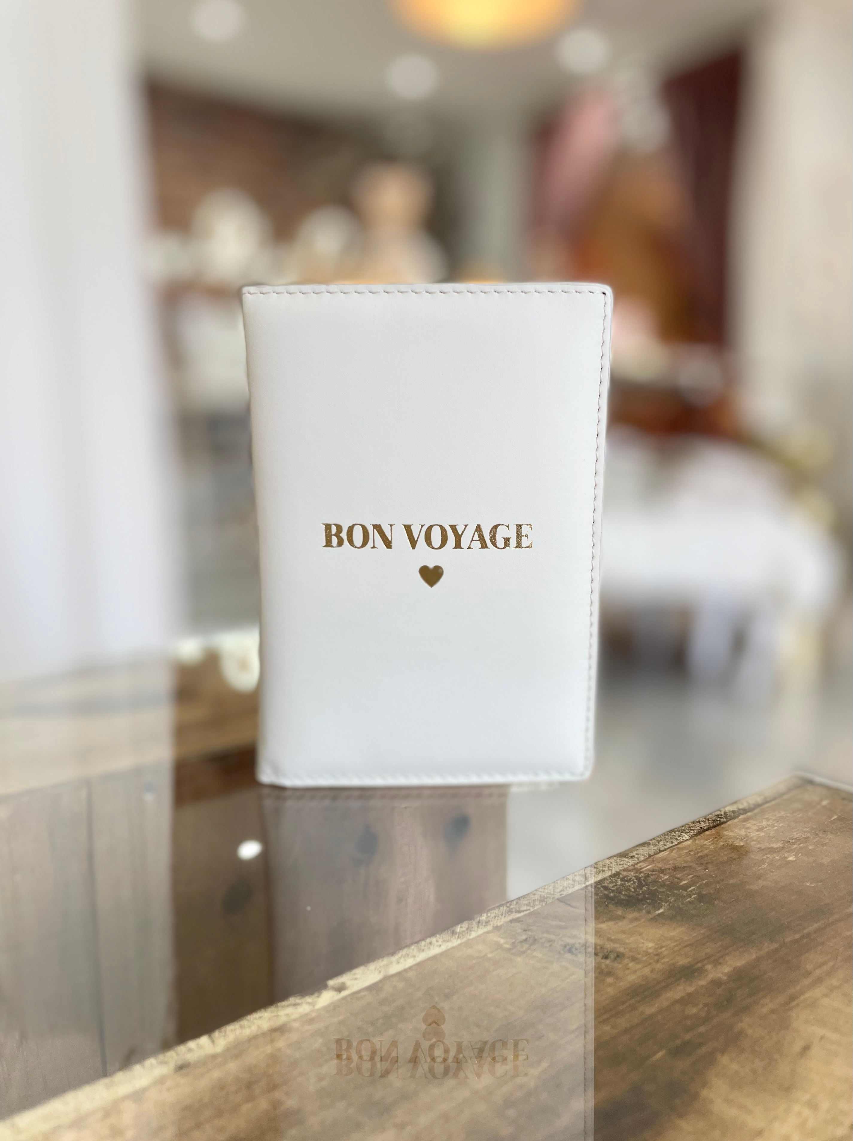 Ivory Leather Passport Holder image 0