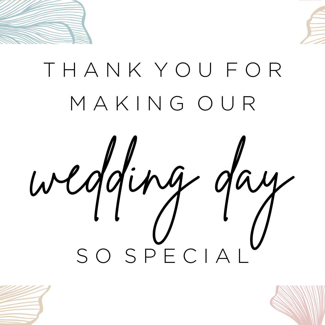Thank you Wedding Day card image 0