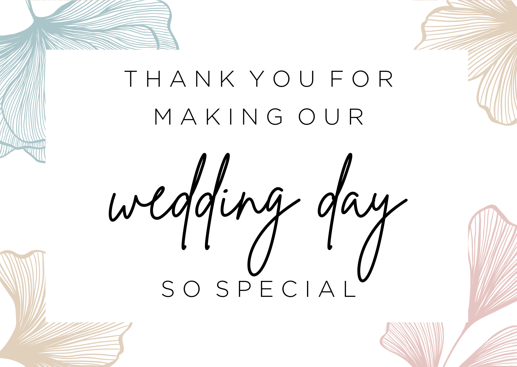 Thank you Wedding Day card image 0
