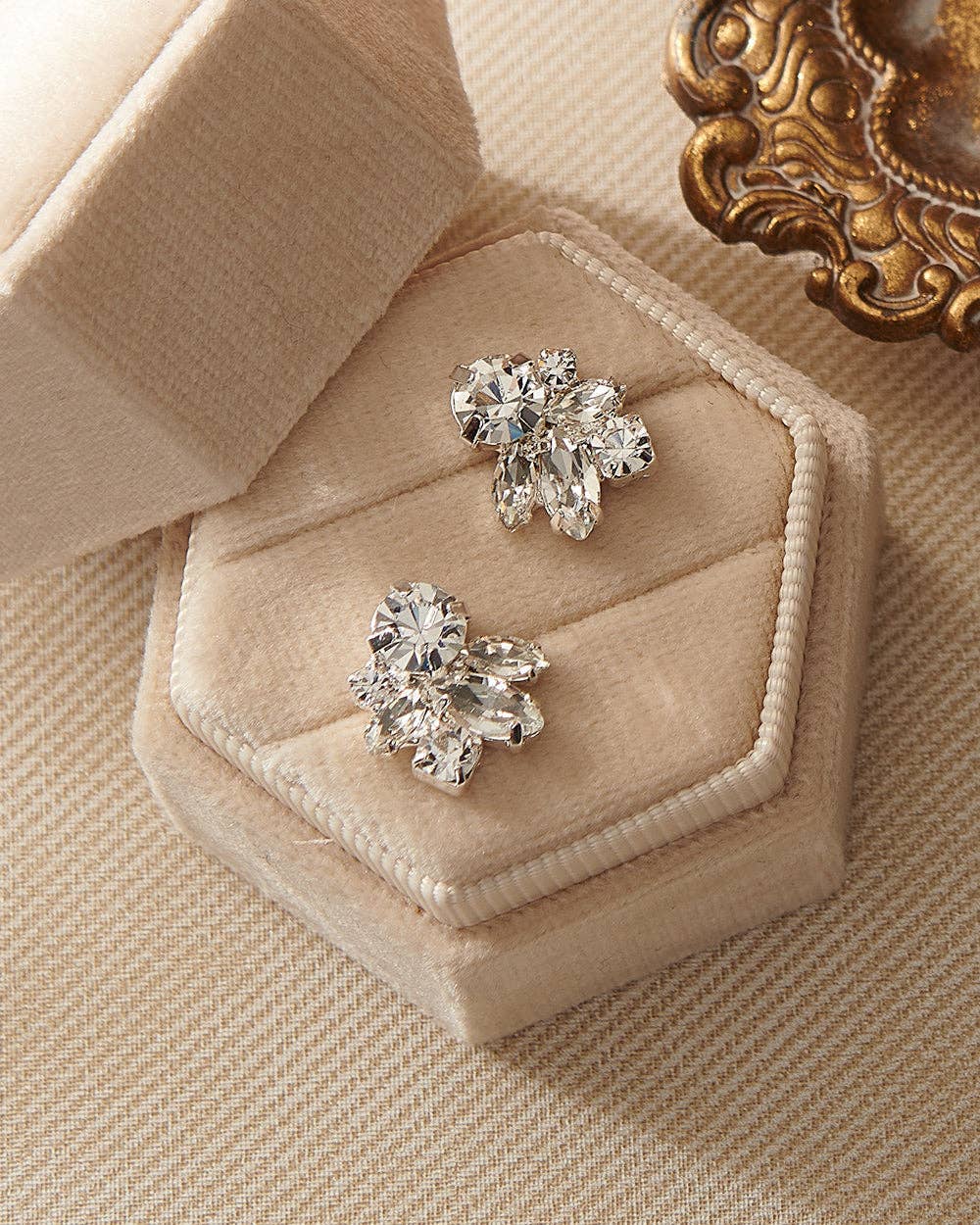 crystal stud simple bridal earrings