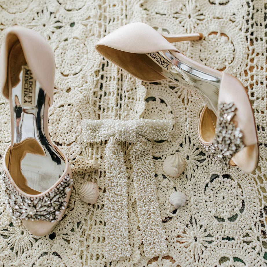 Luxury ivory beaded bridal hair bow