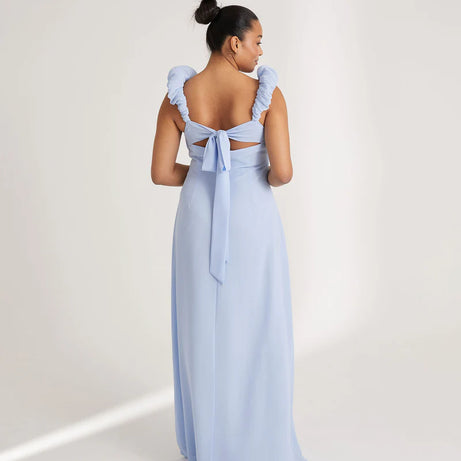 Six Stories Cornflower Blue Chiffon Bridesmaid Dress