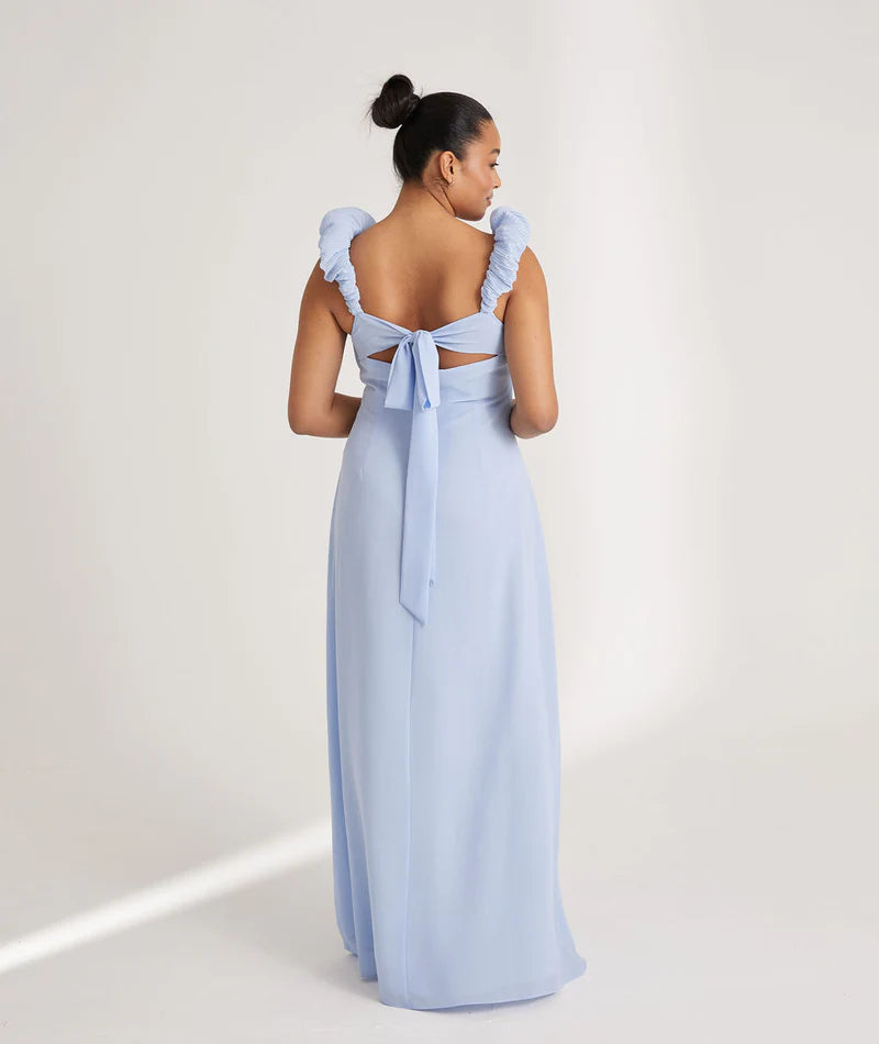 Six Stories Cornflower Blue Chiffon Bridesmaid Dress